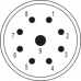  Вставки  М23  сигнальные 9-Полюсный (8+1)  Вывод против часовой стрелки  7.002.9811.27